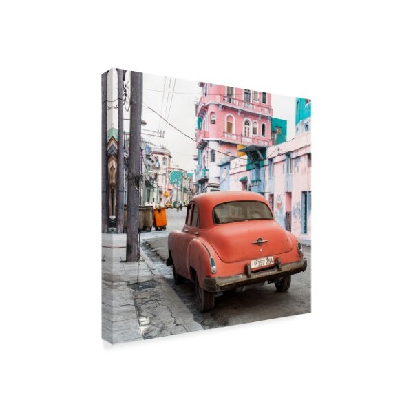 Philippe Hugonnard 'Orange Classic Car In Havana' Canvas Art,14x14